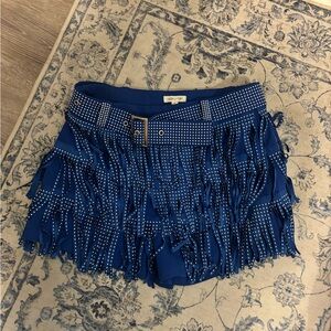 Main Strip Royal Blue Skirt with Silver Studs